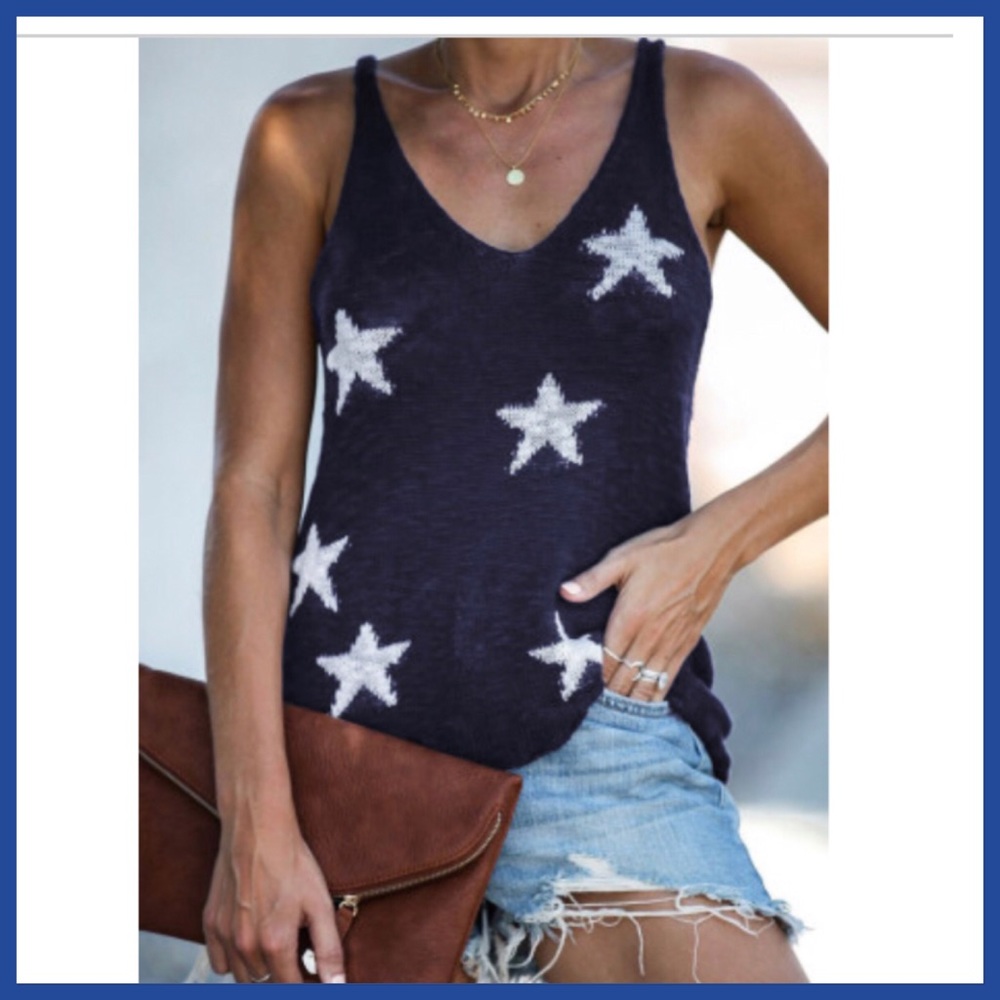 Star print tank top last one size small